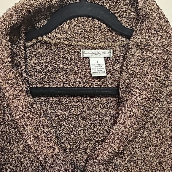 Cambridge Dry Goods L Women Sweater Brown Mottled Brown Cream Polyester Nylon sm - Picture 2 of 7